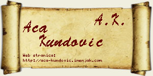 Aca Kundović vizit kartica